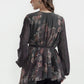 Festive Finesse Sheer Blouse - Black