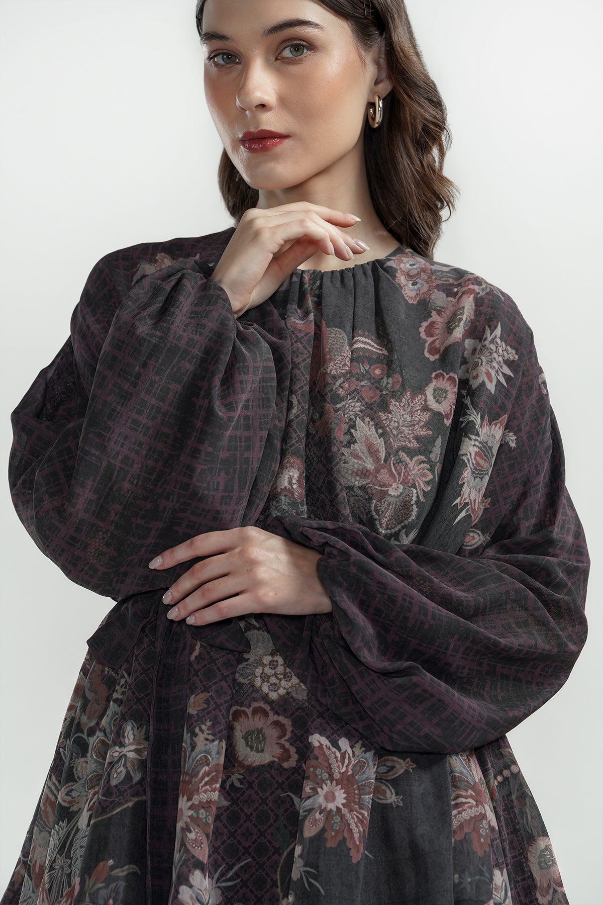 Festive Finesse Sheer Blouse - Black