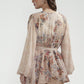 Festive Finesse Sheer Blouse - Maple