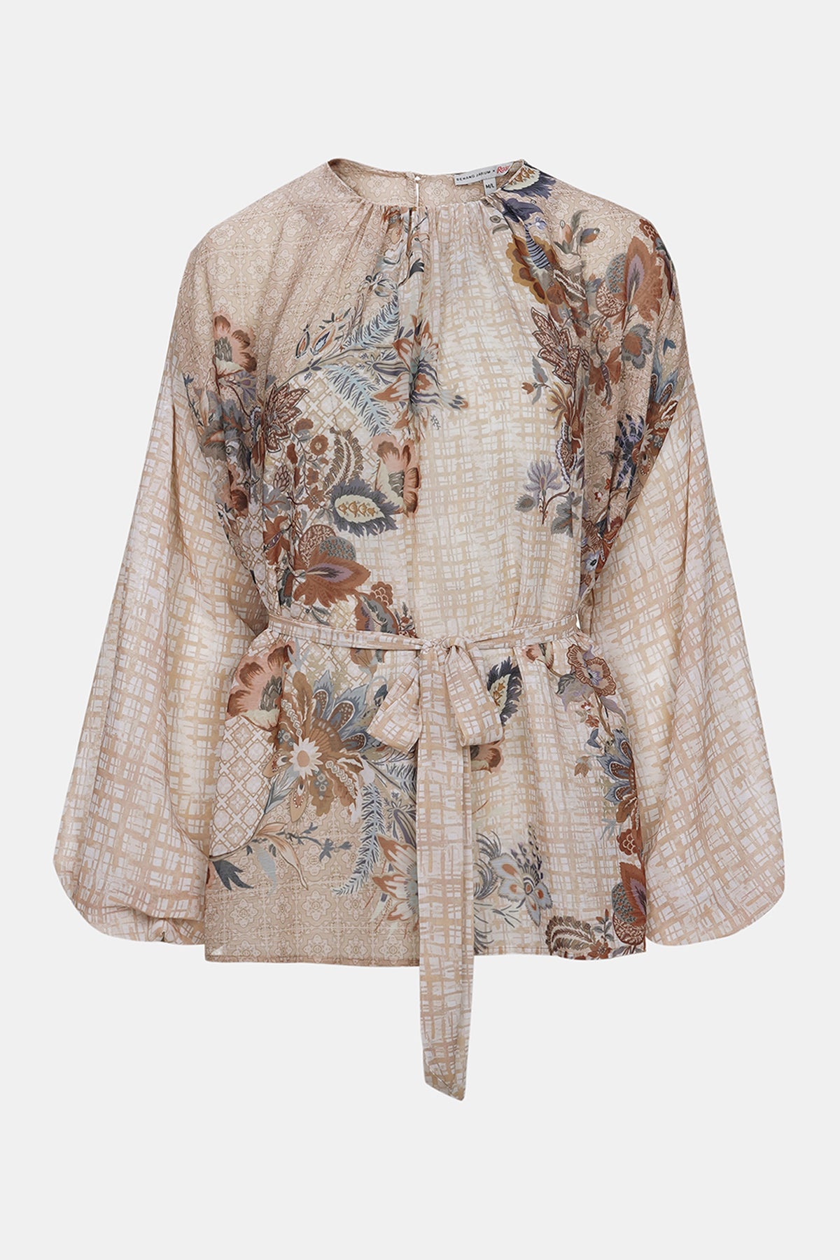 Festive Finesse Sheer Blouse - Maple