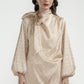 Festive Finesse Tie Blouse - Maple
