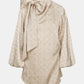 Festive Finesse Tie Blouse - Maple