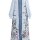 Forest Toile Puffy Dress - Powder Blue