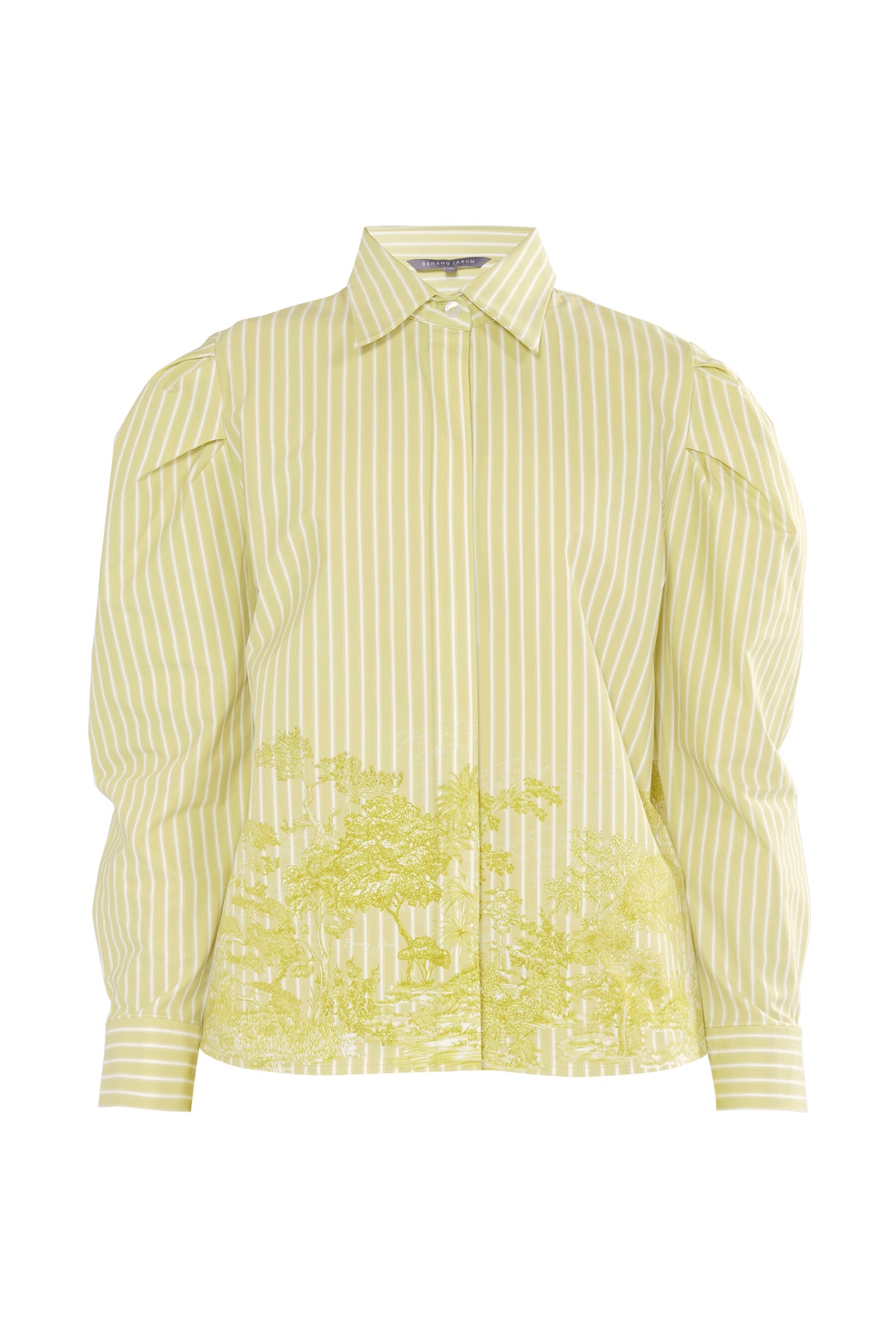 Forest Toile Puffy Shirt - French Vanilla