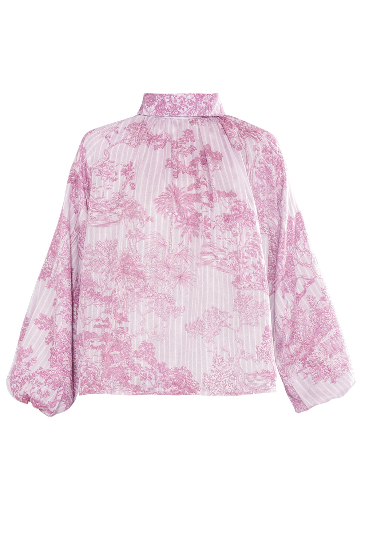 Forest Toile Voile Blouse - Carmine Rose