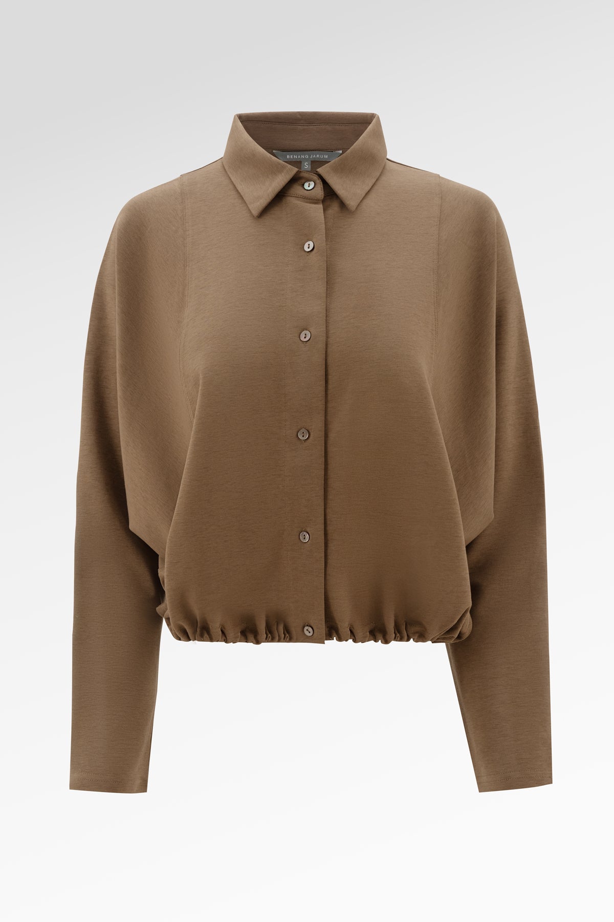 Ginny Batwing Crop Shirt - Brown