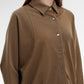 Ginny Batwing Crop Shirt - Brown
