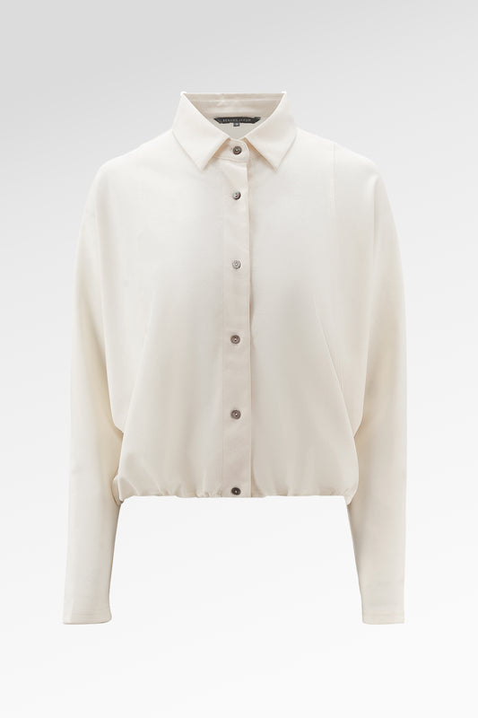 Ginny Batwing Crop Shirt - Vanilla