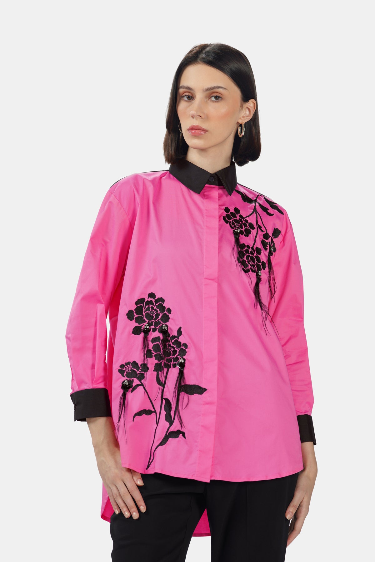 Griselda Embroidery Shirt - Pink