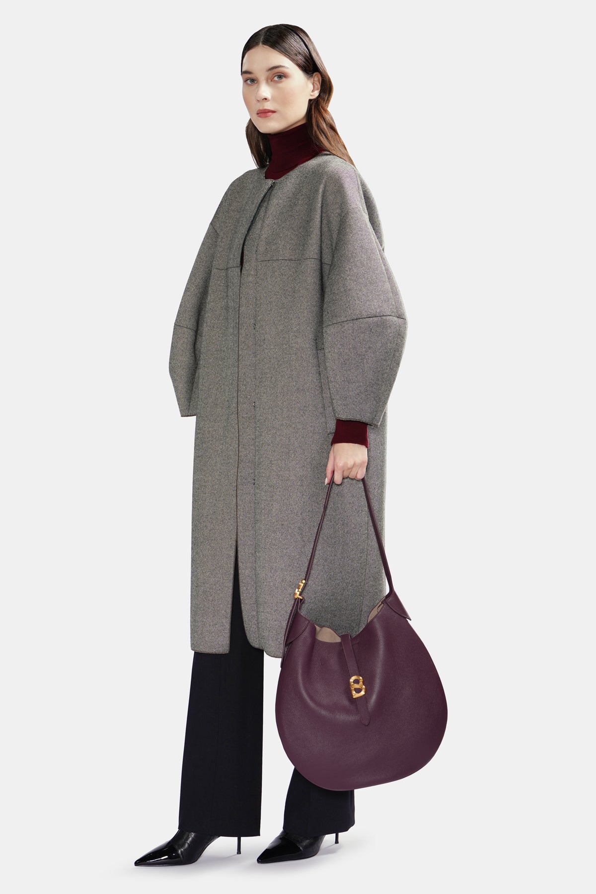 Halo Hobo Bag - Burgundy