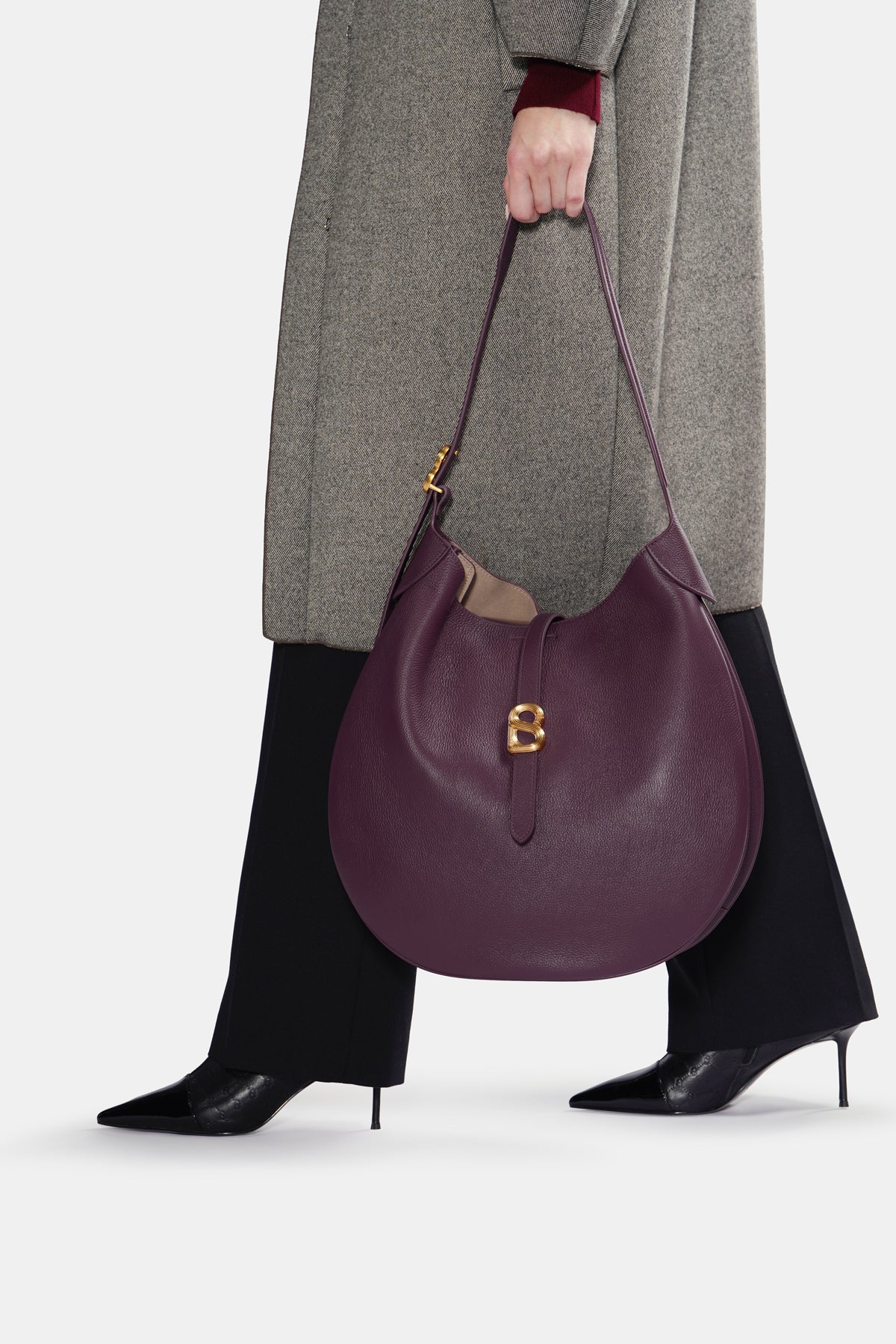 Halo Hobo Bag - Burgundy