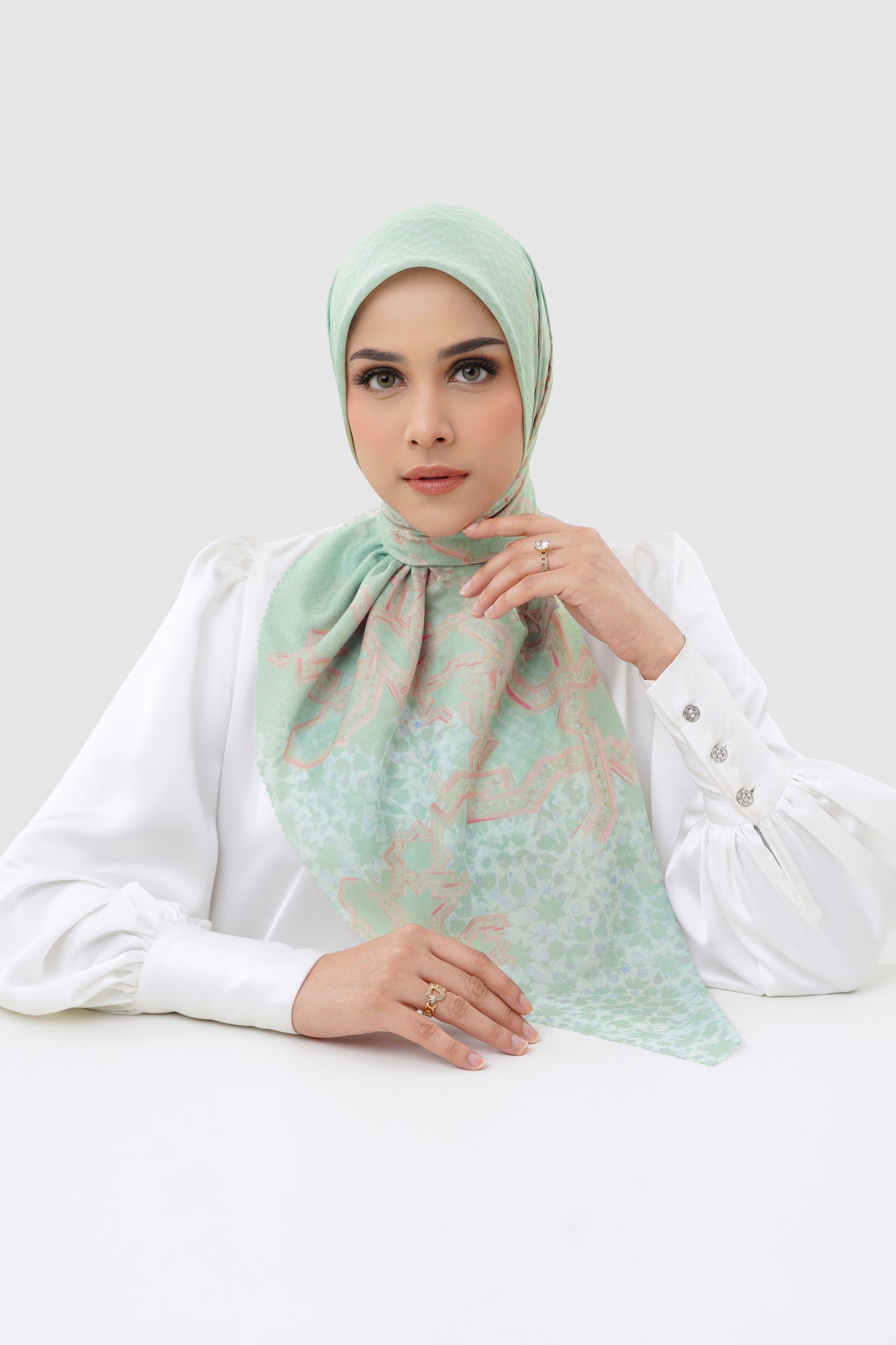 Haramain 2 Satin Square - Jade