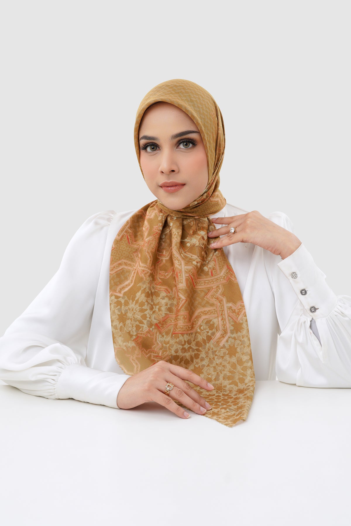 Haramain 2 Voile Square - Sandalwood