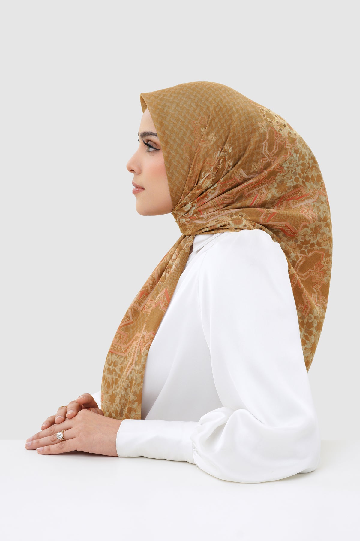 Haramain 2 Voile Square - Sandalwood
