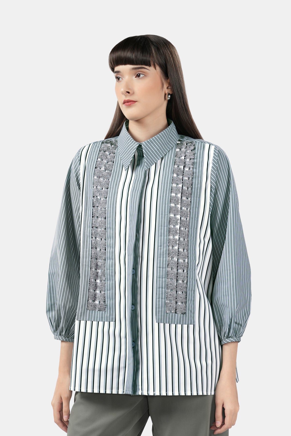 Karalyn Lace Shirt - Grey