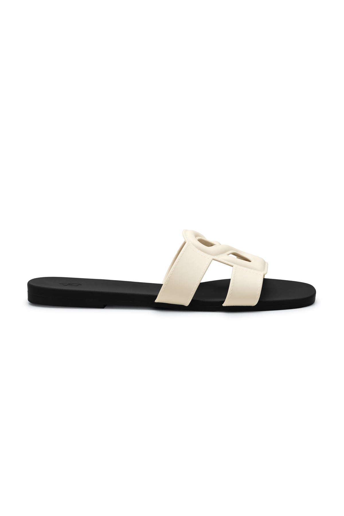 Kefi Slide Sandal - White Black