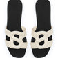 Kefi Slide Sandal - White Black