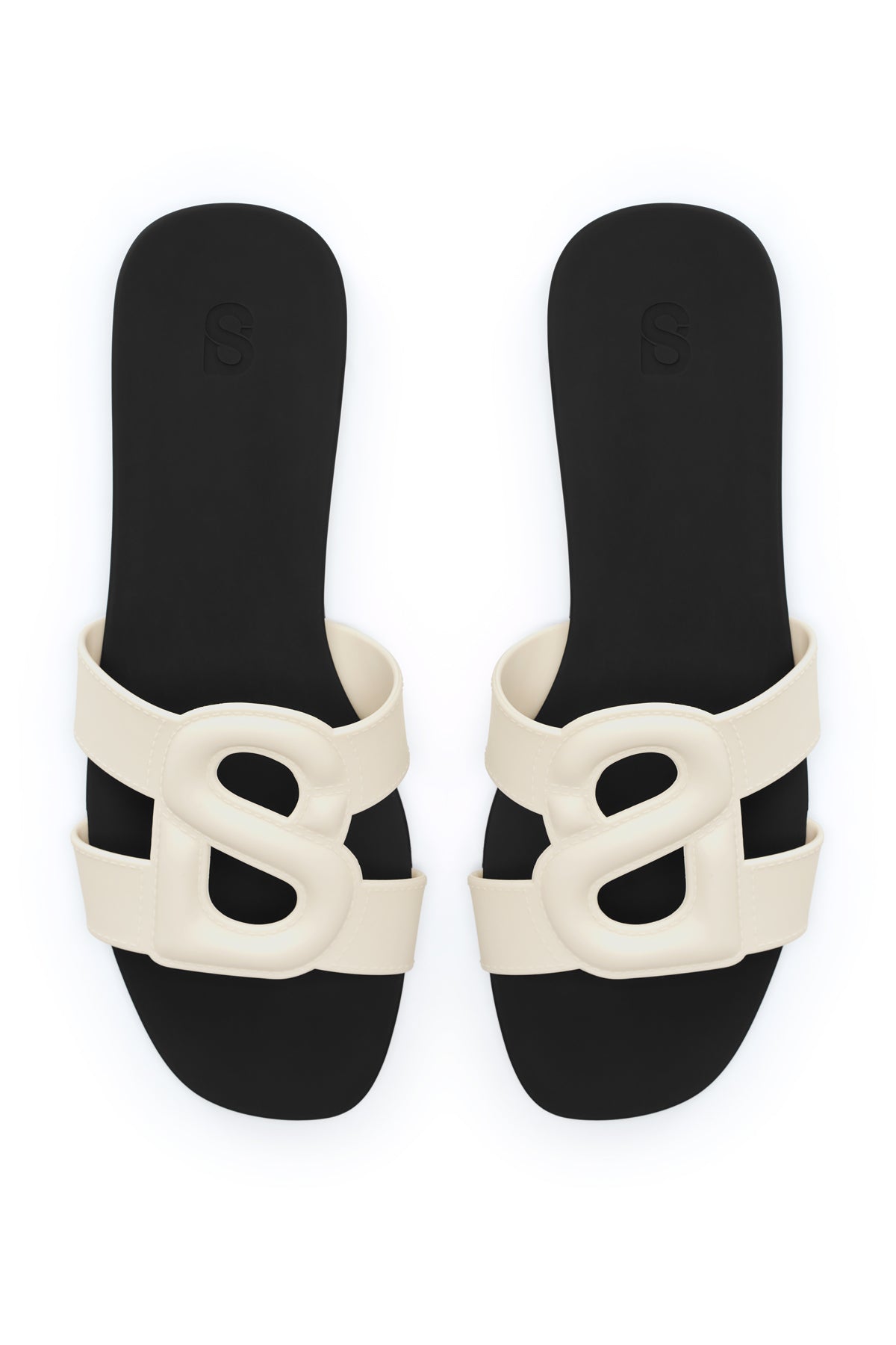 Kefi Slide Sandal - White Black