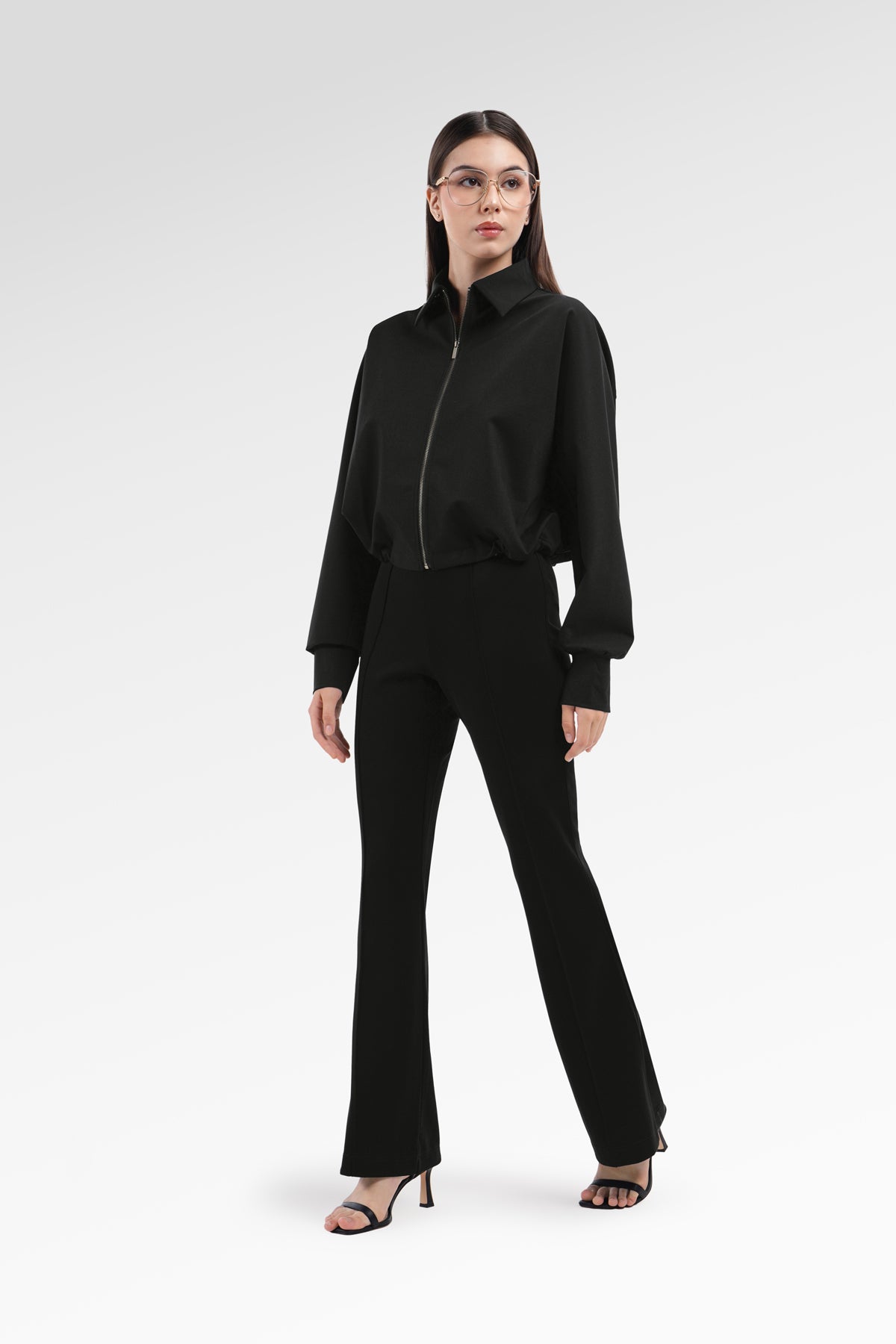 Kiana Zip Up Jacket - Black