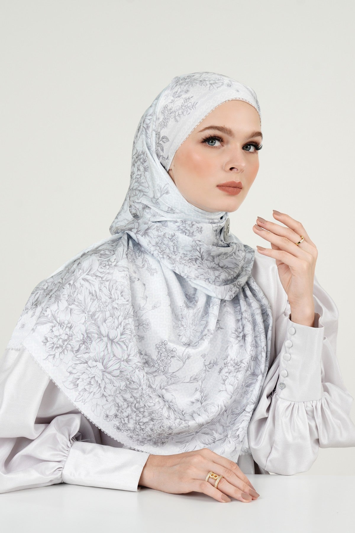 Florescent Satin Shawl - Lily