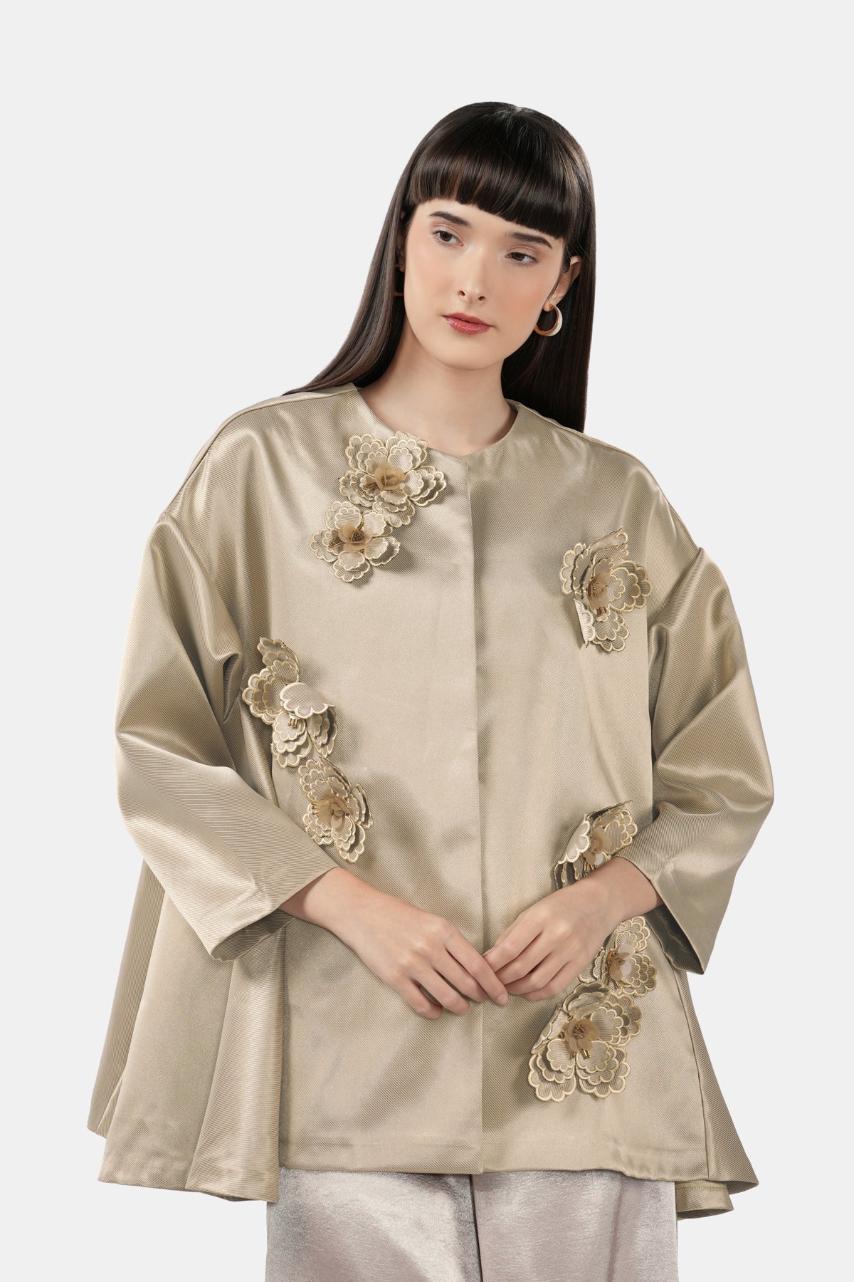 Lareina Embroidery Shirt - Khaki
