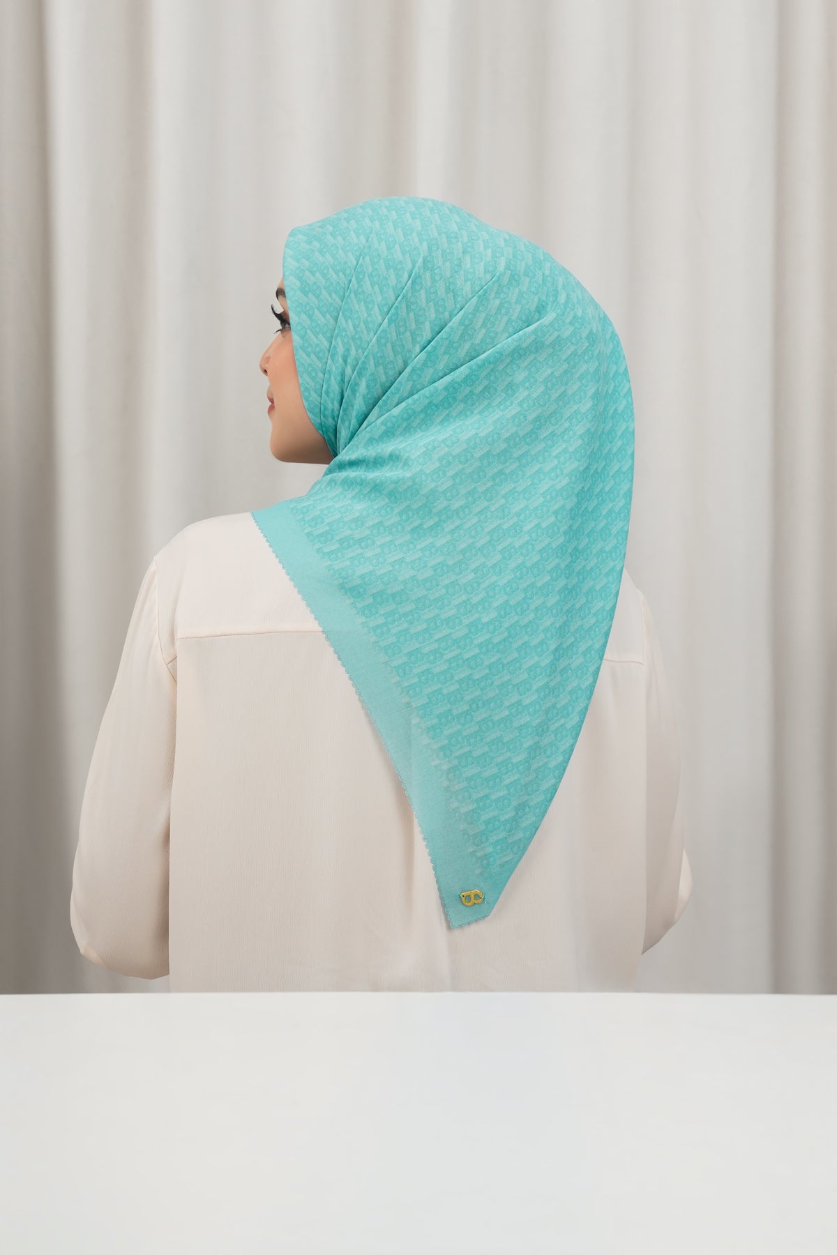 Leena Monogram Square - Marine Blue