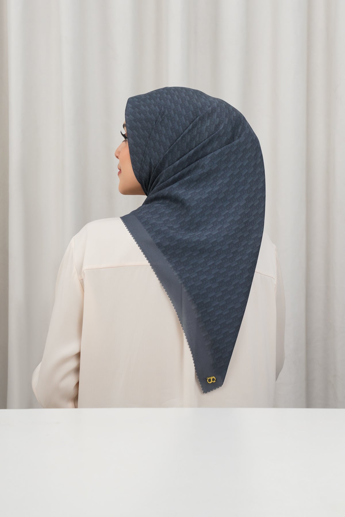 Leena Monogram Square - Navy Blazer