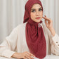 Leena Monogram Square - Red Dahlia