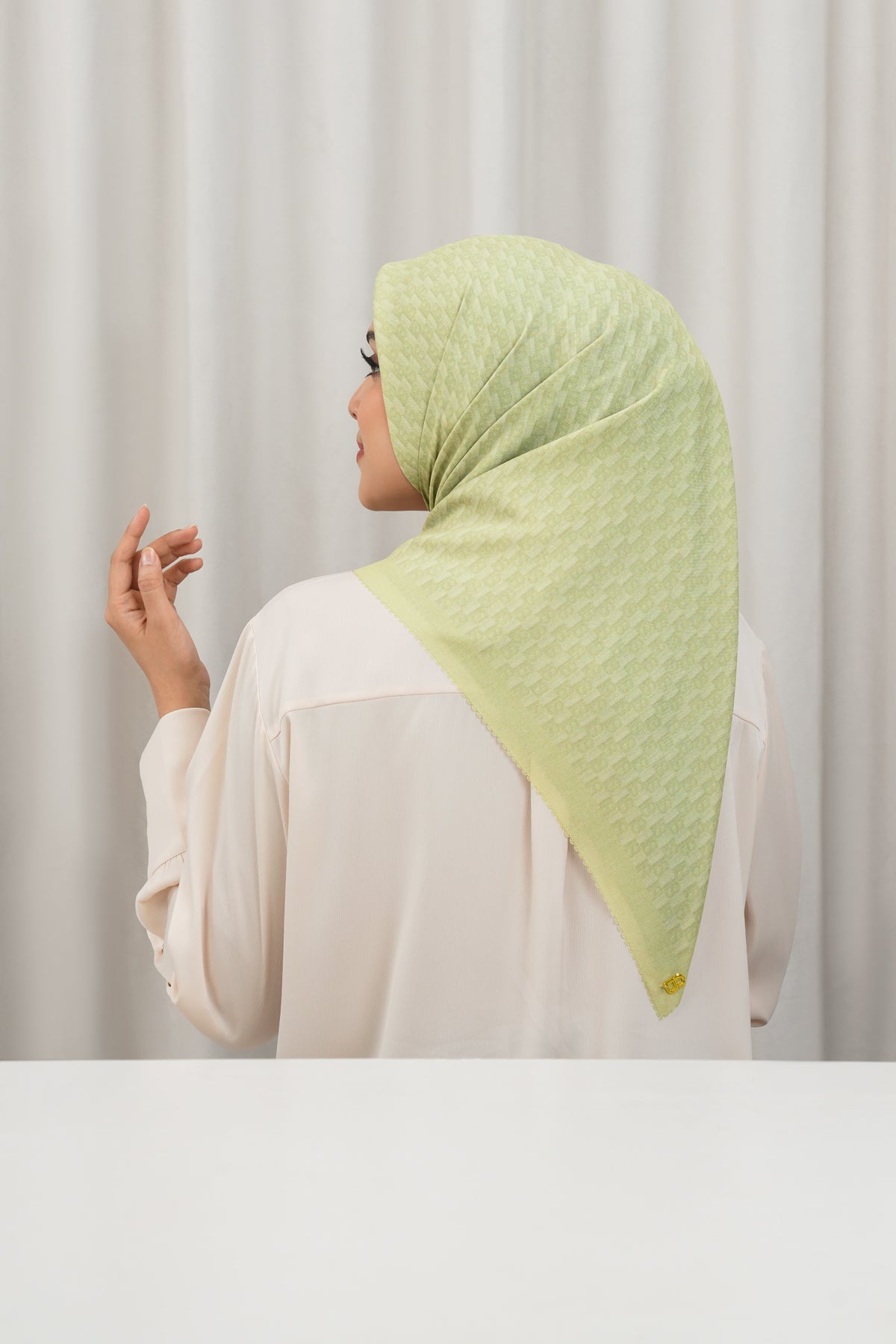 Leena Monogram Square - Sage Green