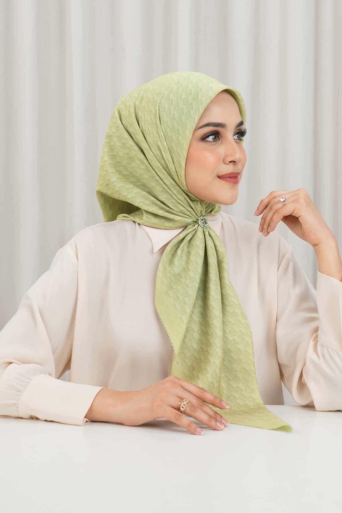 Leena Monogram Square - Sage Green