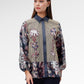 Liora Embroidery Lace Shirt - Navy