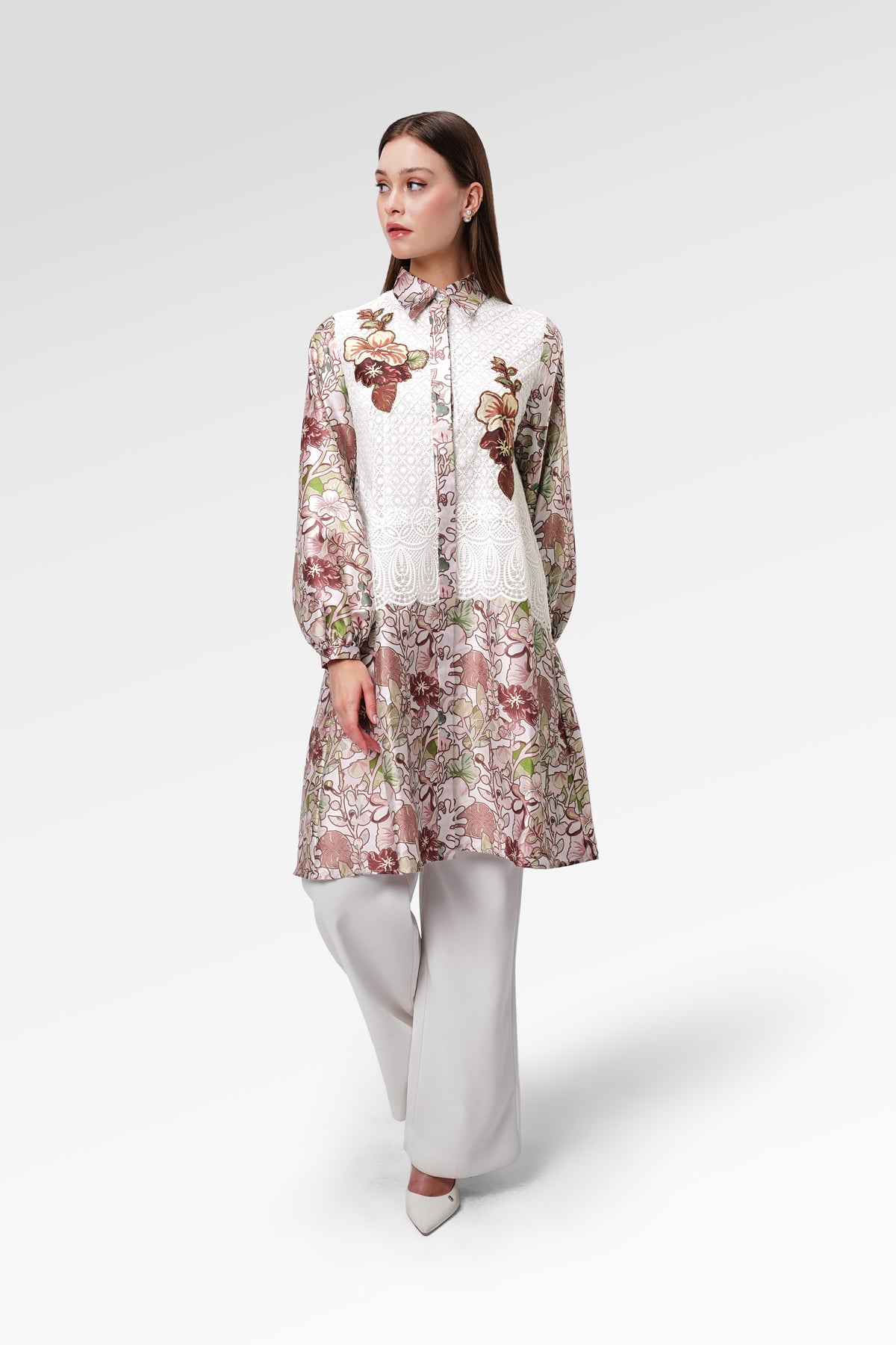 Liora Embroidery Tunic - White - S
