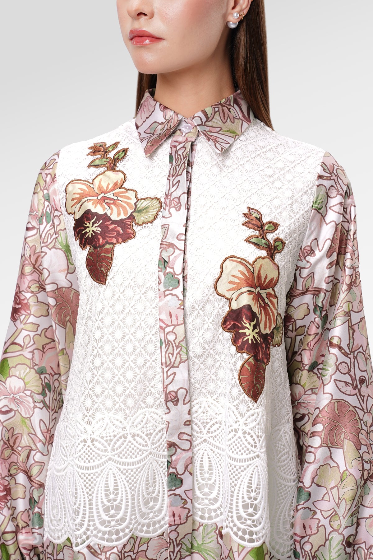 Liora Embroidery Tunic - White - S