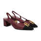 Luna Slingback Heels - Maroon