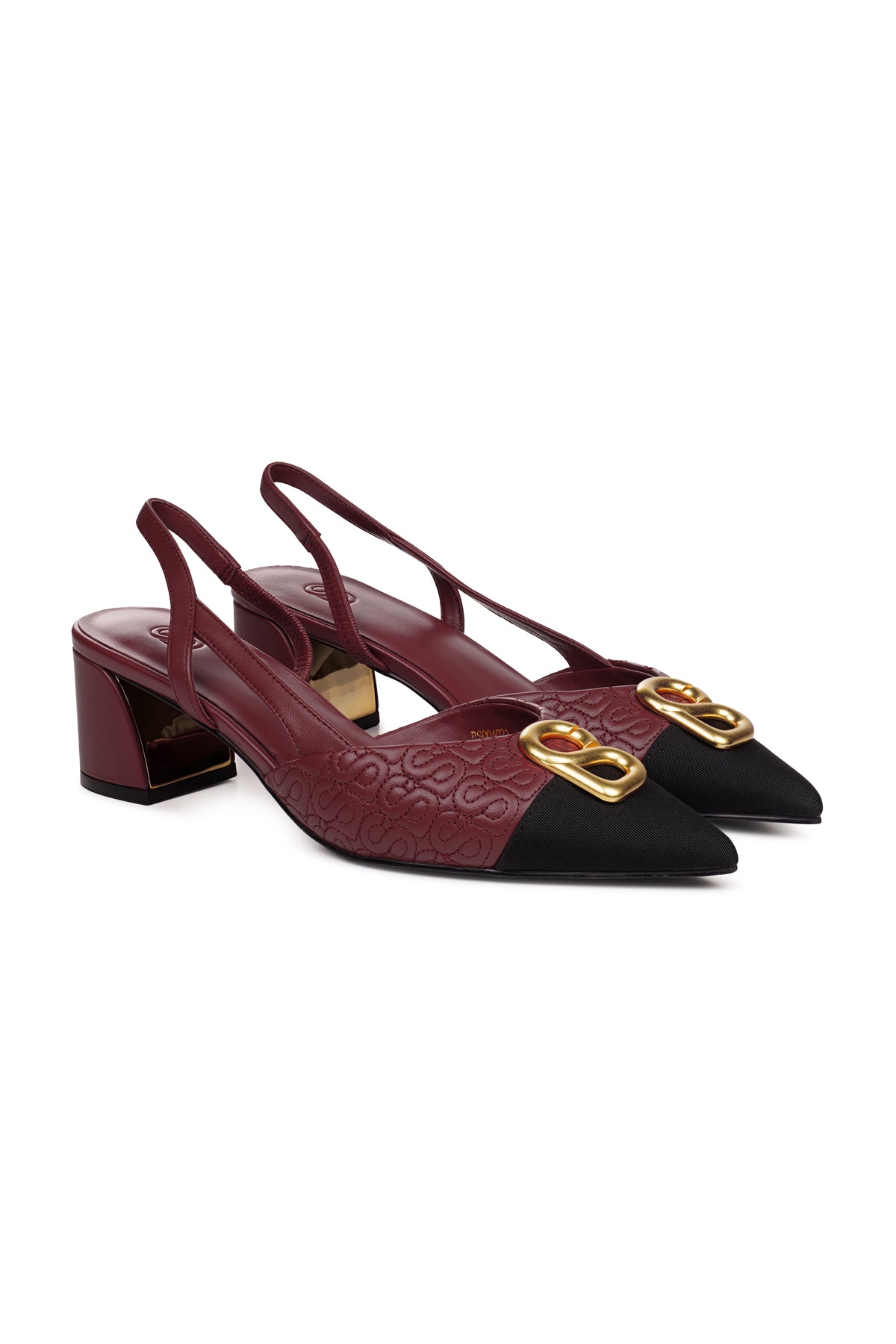 Luna Slingback Heels - Maroon