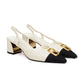 Luna Slingback Heels - White