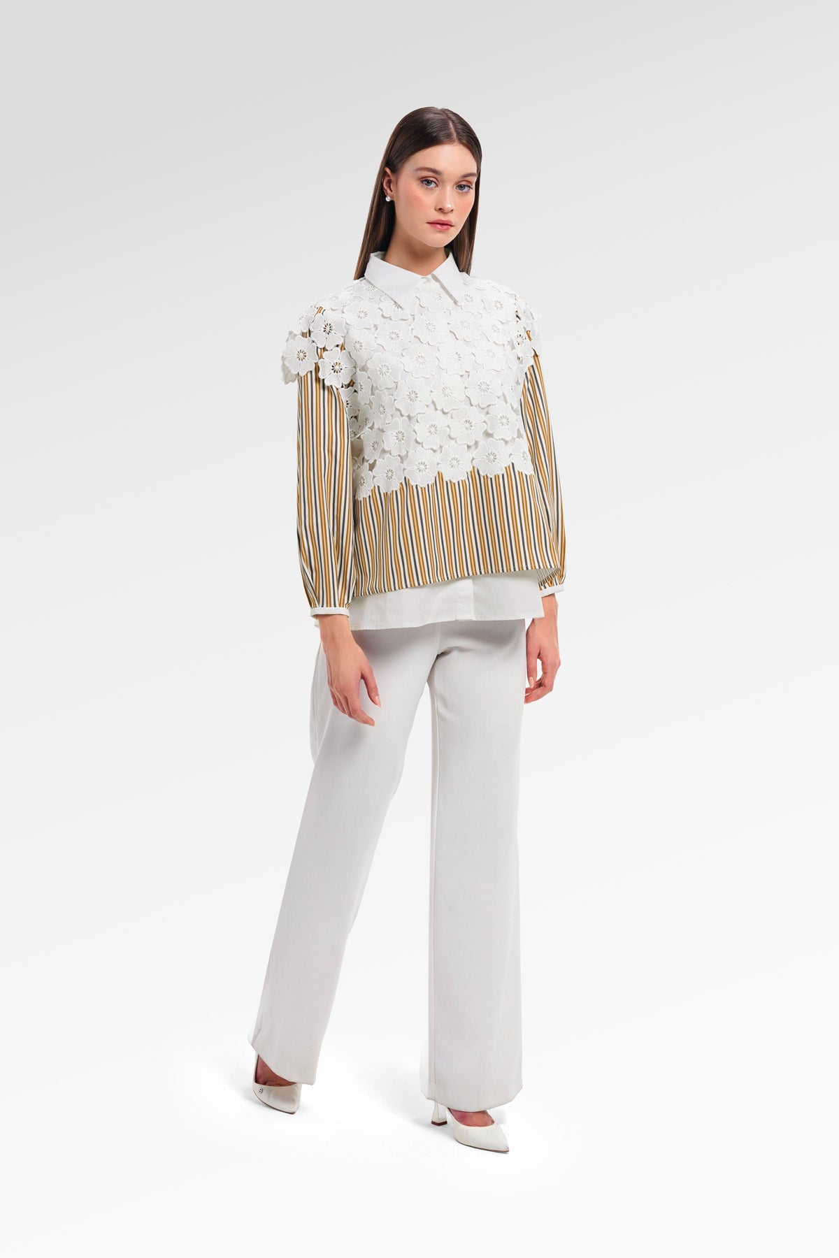 Lyvie Embroidery Shirt - Marigold