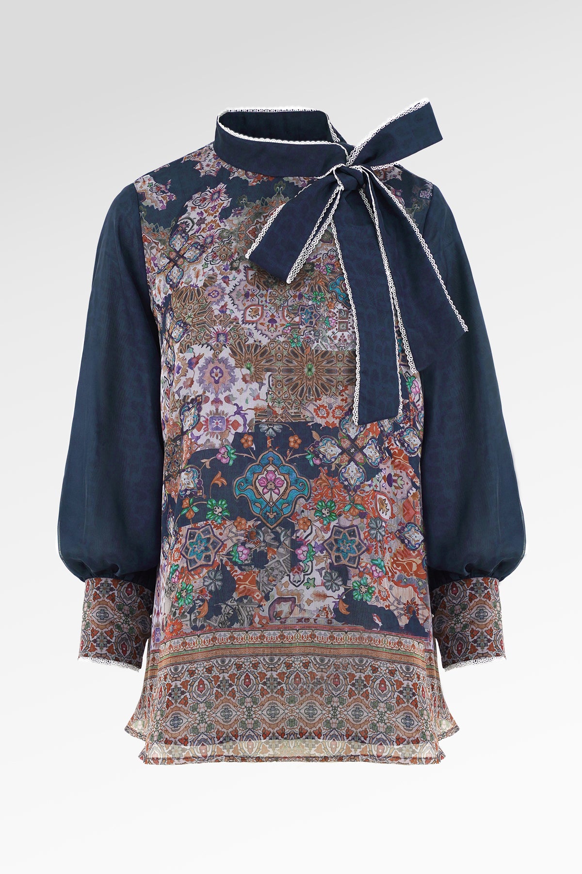 Marchesa Tie Bow Blouse - Majorelle