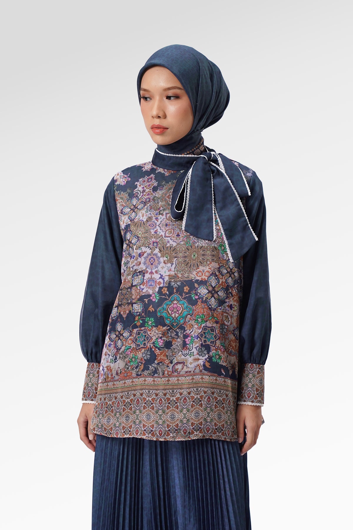 Marchesa Tie Bow Blouse - Majorelle