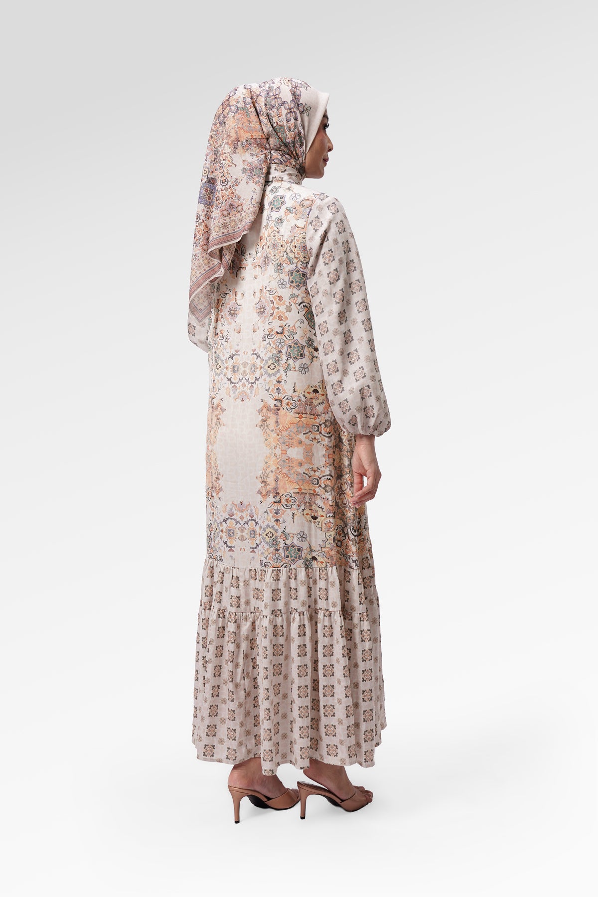 Marchesa Tiered Dress - Amber - S