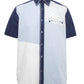 Mixture Men Shirt - Short Sleeve - Navy/Light Grey