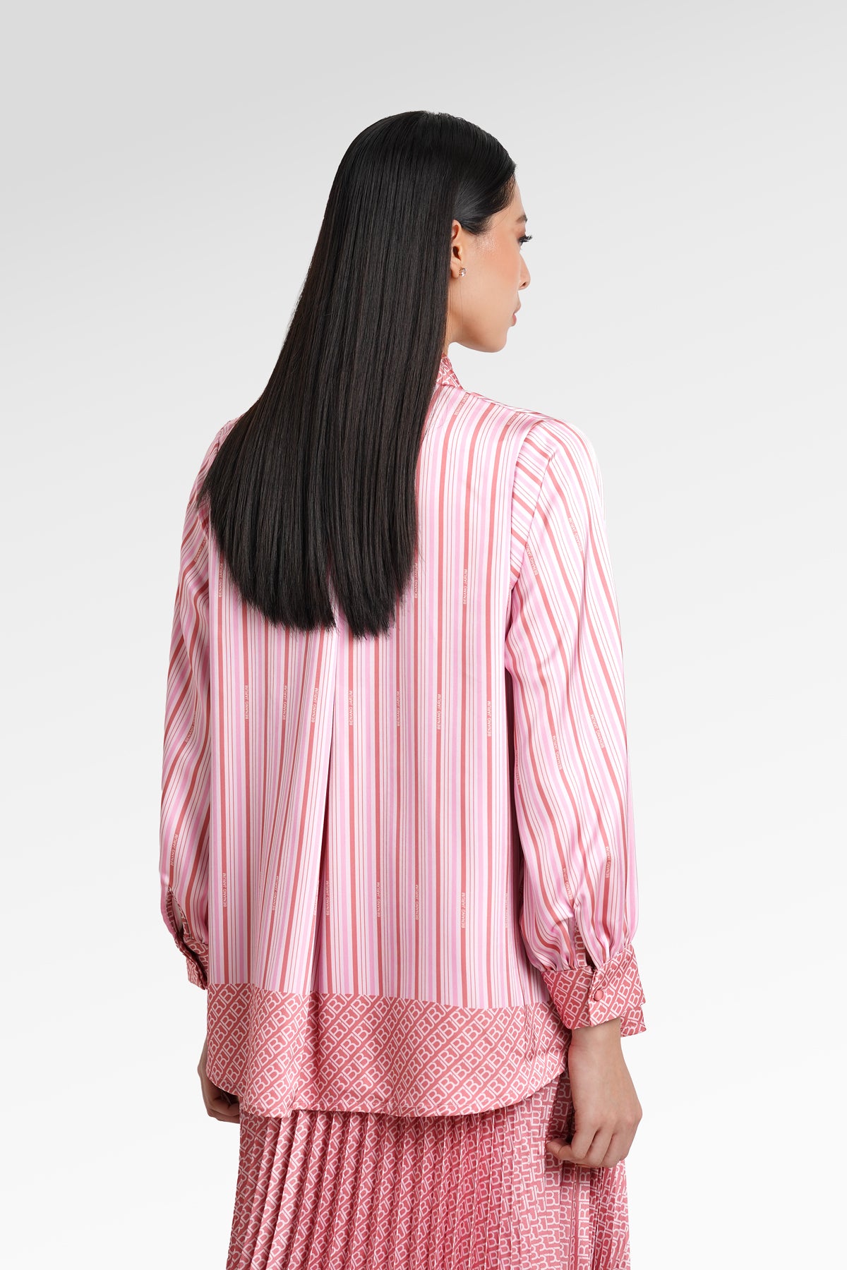 Mono Line Satin Shirt - Sorbet