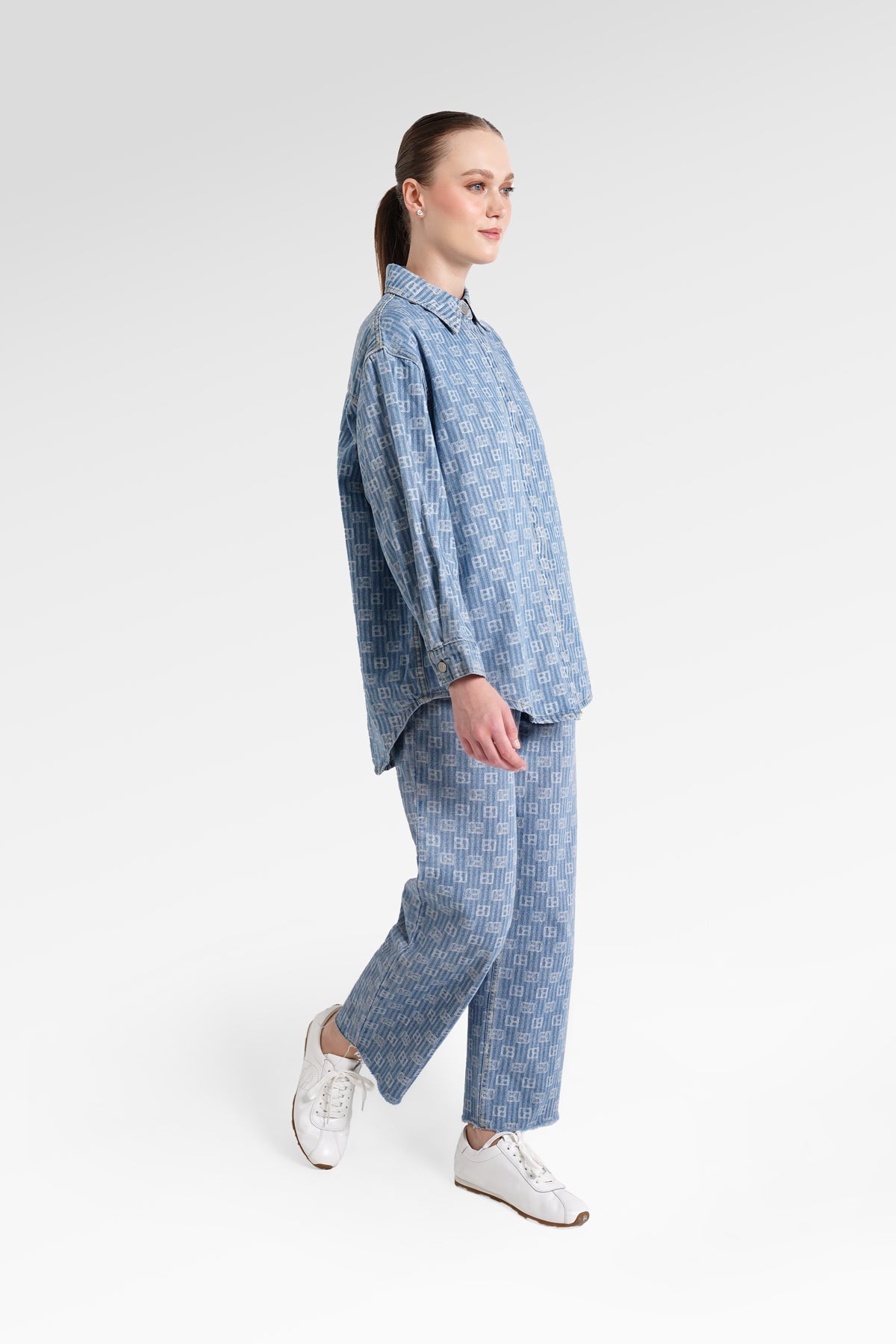 Mono Stripes Denim Shirt - Timeless Blue