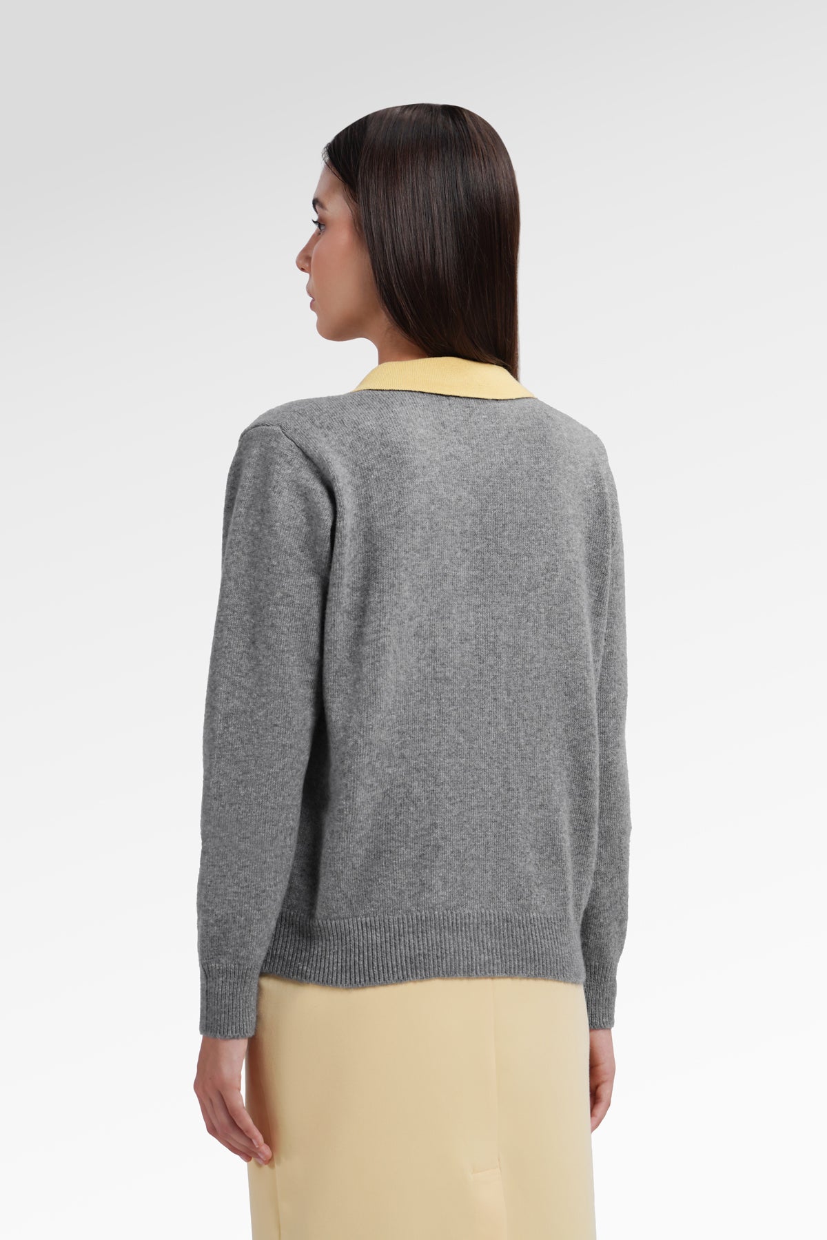 Marie Cardigan - Grey/Yellow