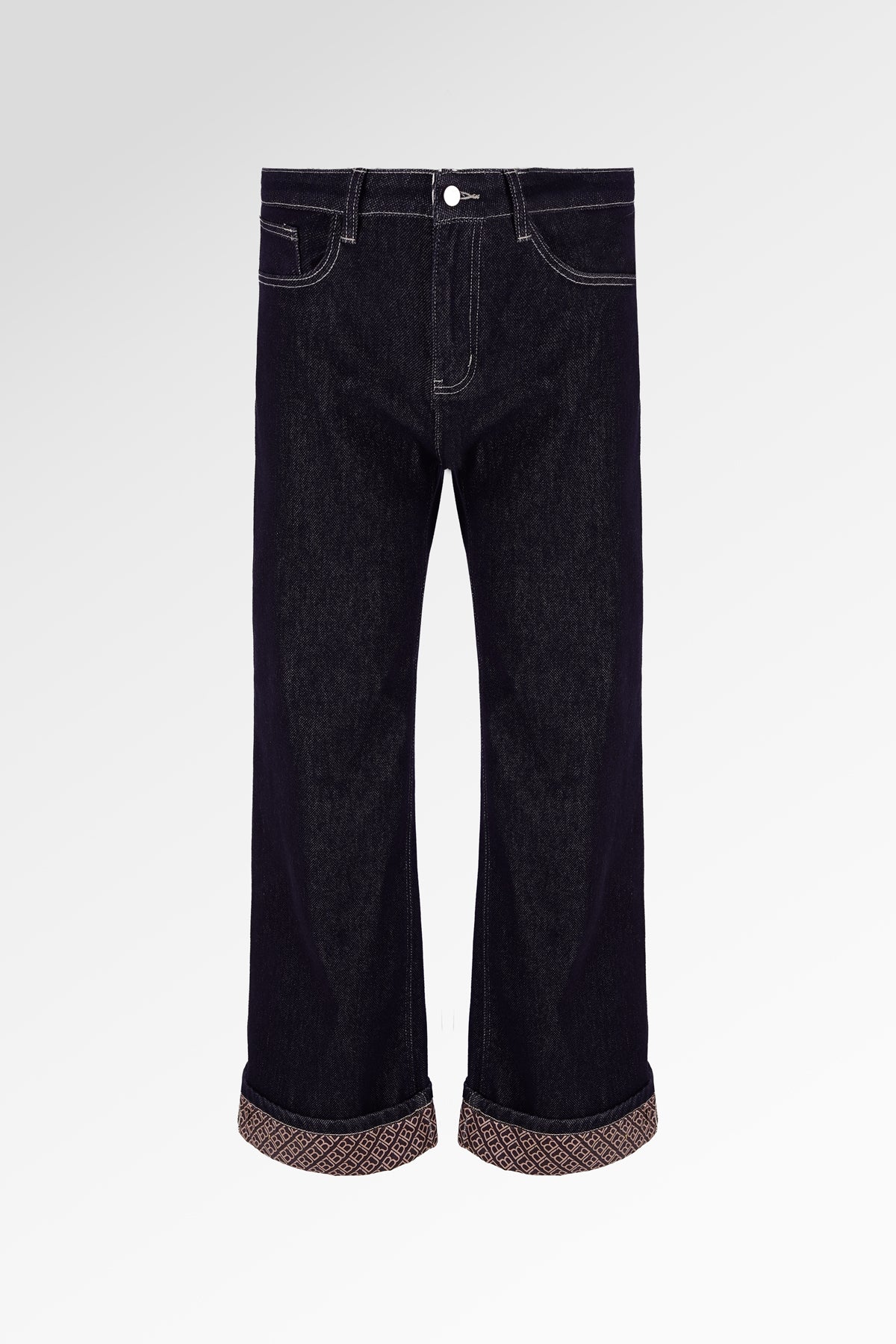 Mono Diagonal Denim Pants - Black Choco
