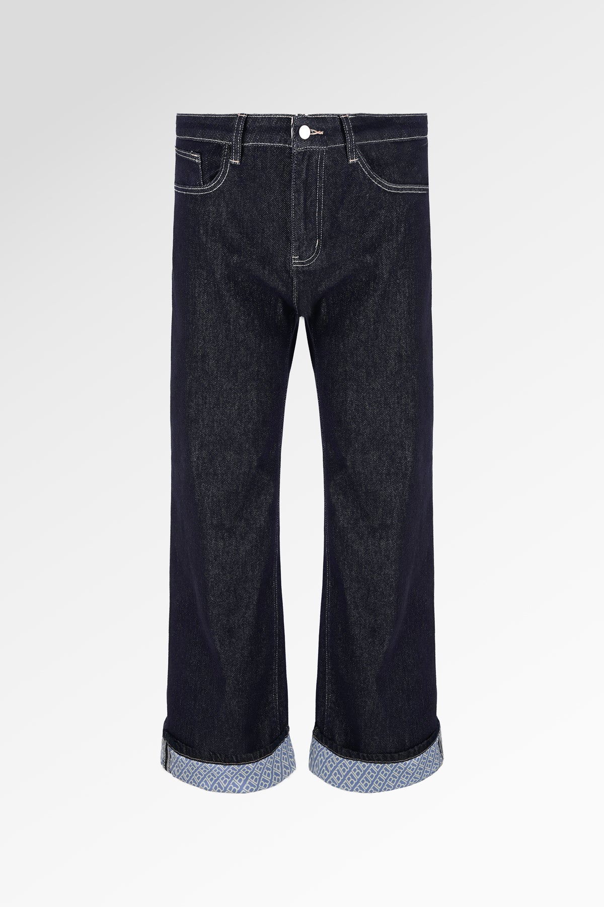 Mono Diagonal Denim Pants - Yuzu