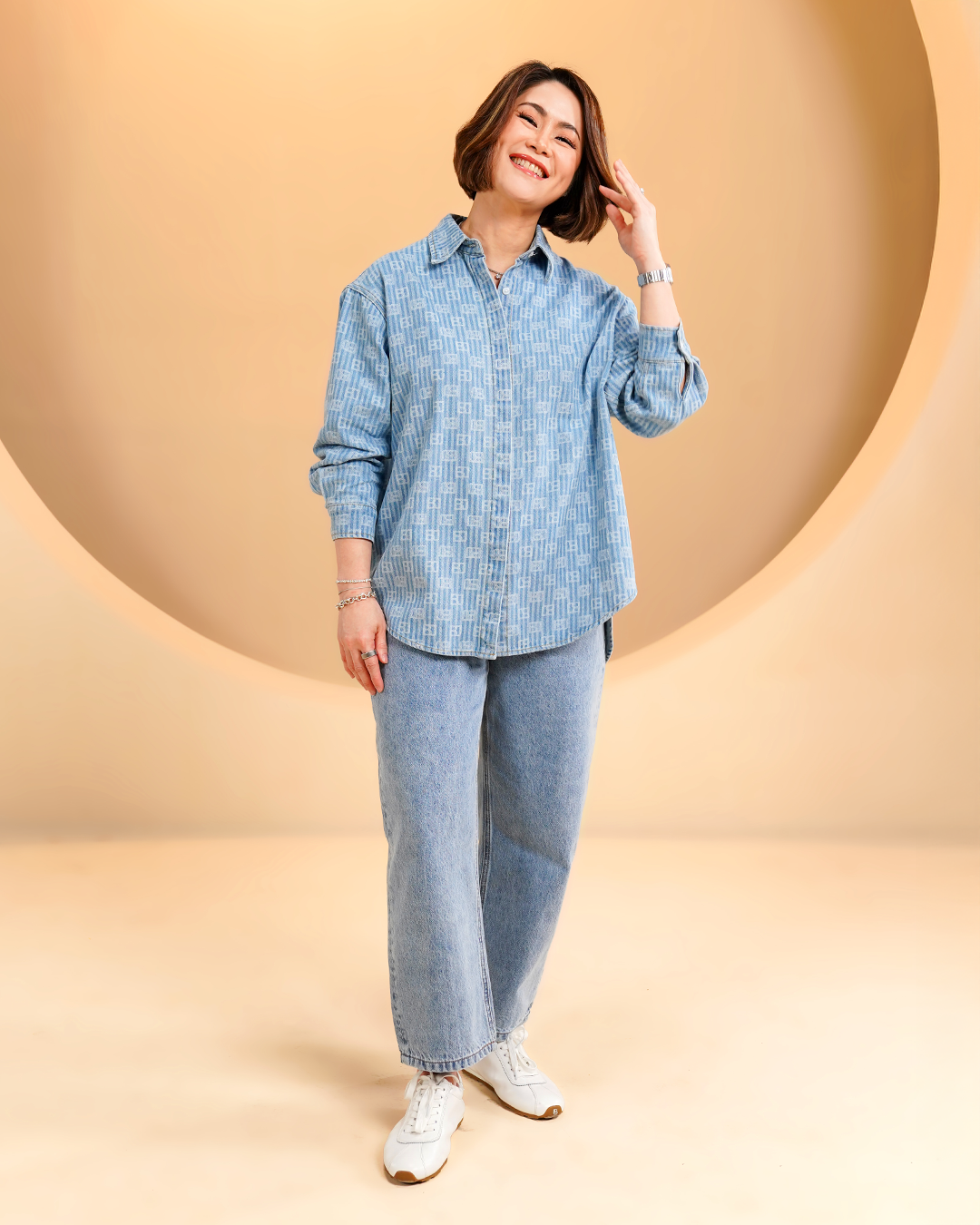 Mono Stripes Denim Shirt - Timeless Blue