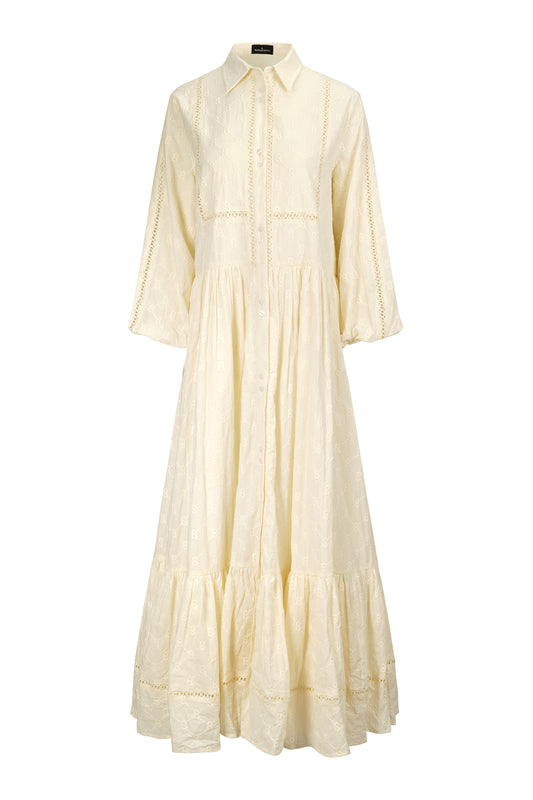 Monogram Beverly Shirt Dress - Cream