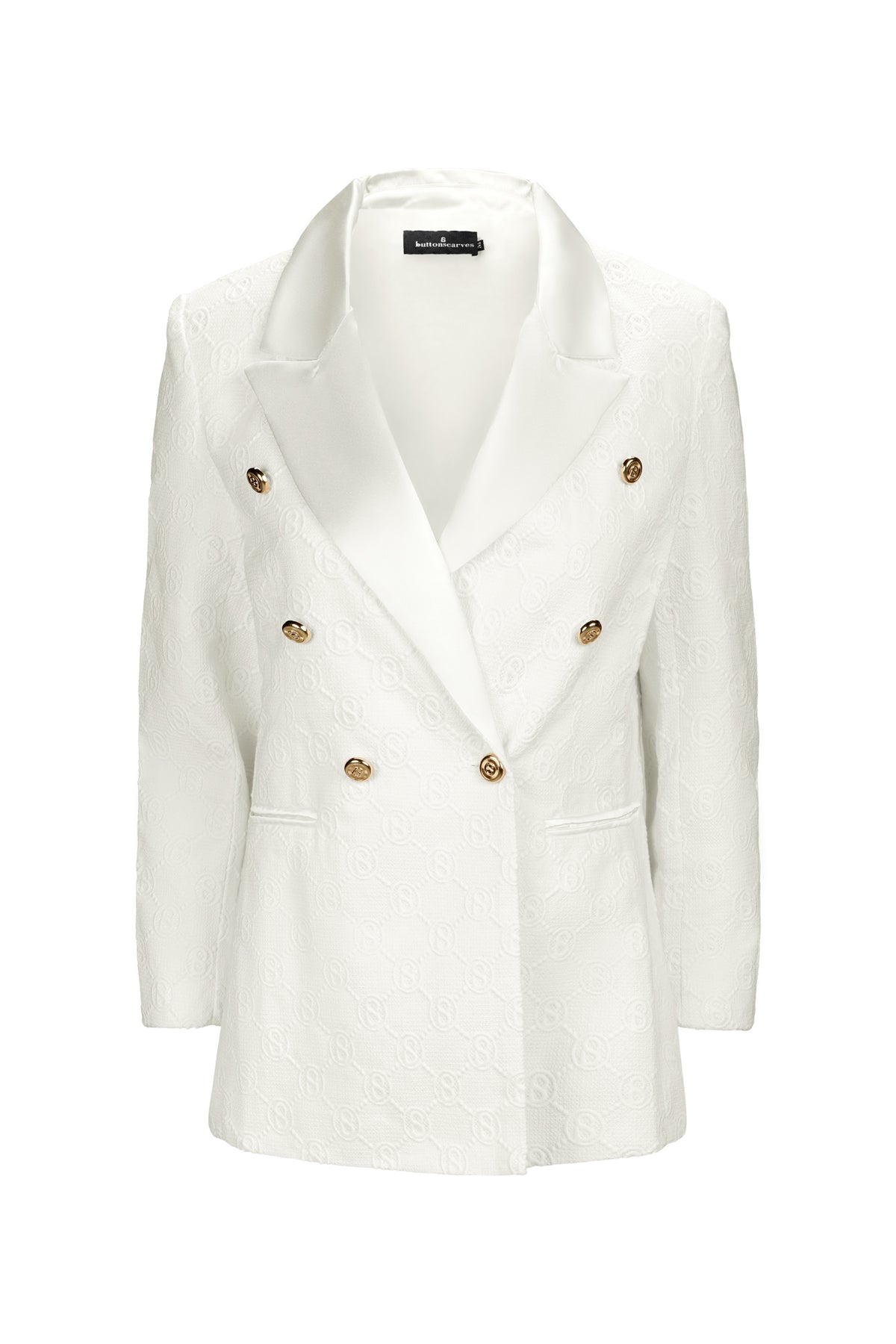 Monogram Lace Blazer - White