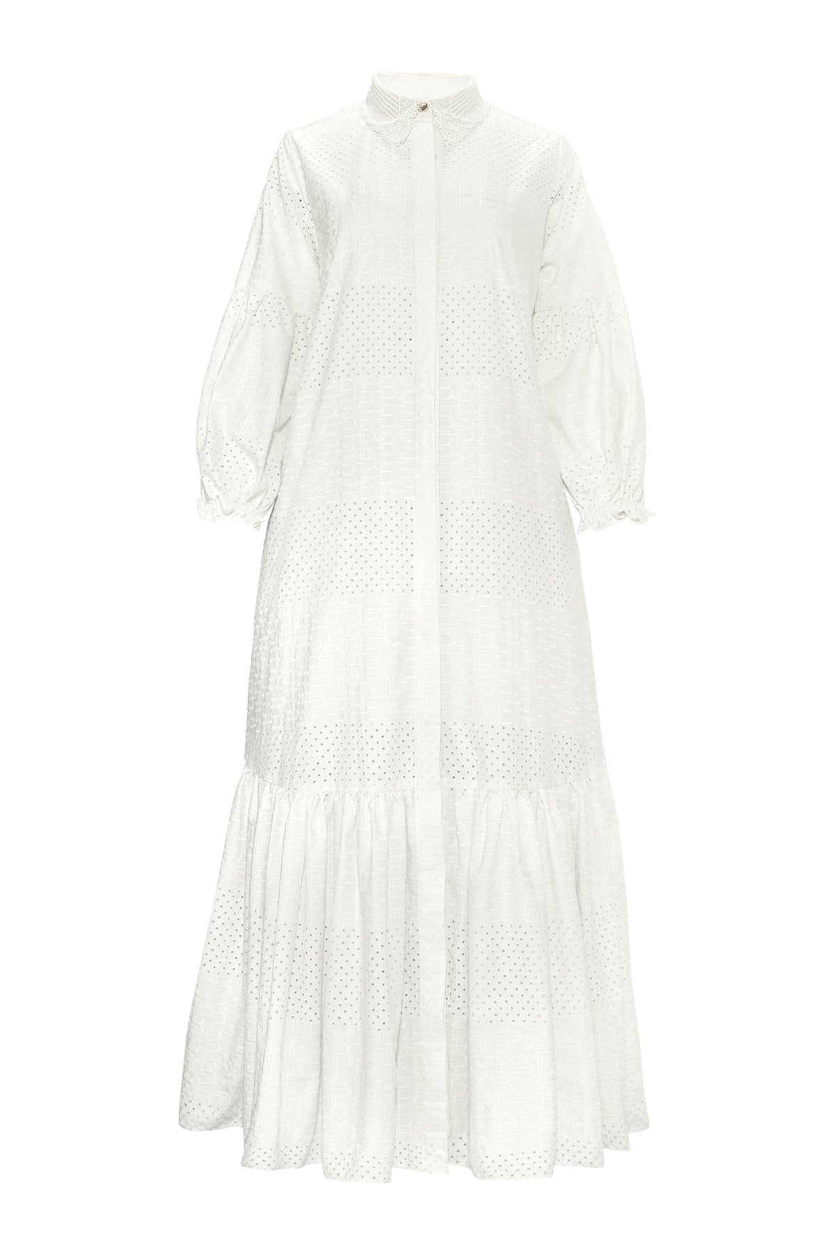 Monogram Lace Dress - Broken White